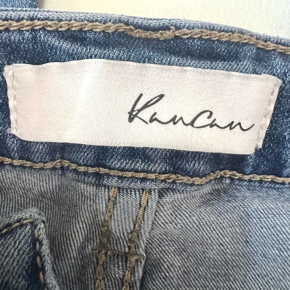 KanCan High Rise Button Fly Stretch Raw Hem Skinny Ankle Denim Jeans Women 30 - Picture 7 of 7